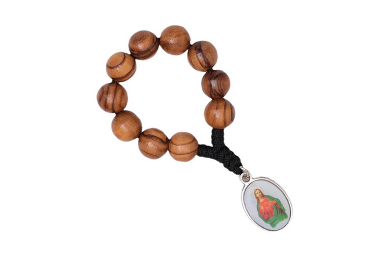 十颗木珠 玫瑰念珠 木作 吊饰—耶稣款 8280007 - 吊饰 - 木头 多色
