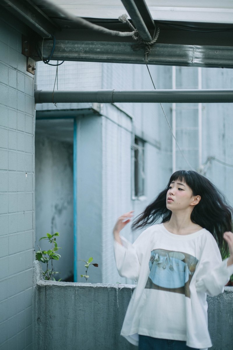 今晚我是手-一起旅行系列//泰国清迈//宽版影像T恤 - 女装短裤 - 棉．麻 白色