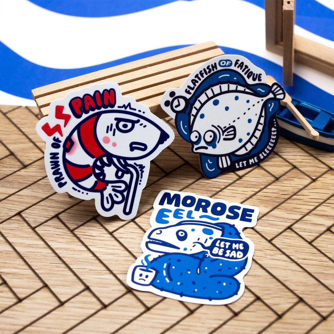 Penguin Swim Club 贴纸包 第二弹 | 防水乙烯基贴纸 - 贴纸 - 其他材质 蓝色