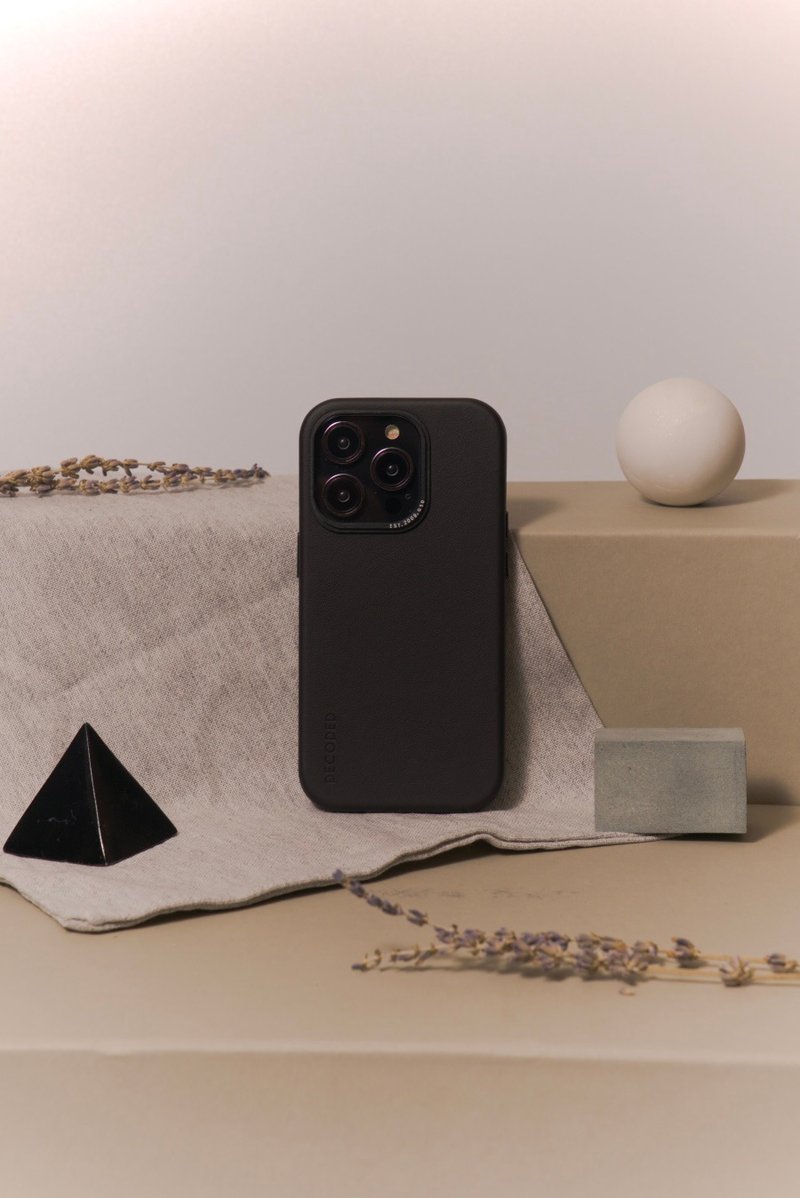 DECODED | iPhone 14/13 系列 顶级真皮手机壳 - 深黑 - 手机壳/手机套 - 真皮 黑色