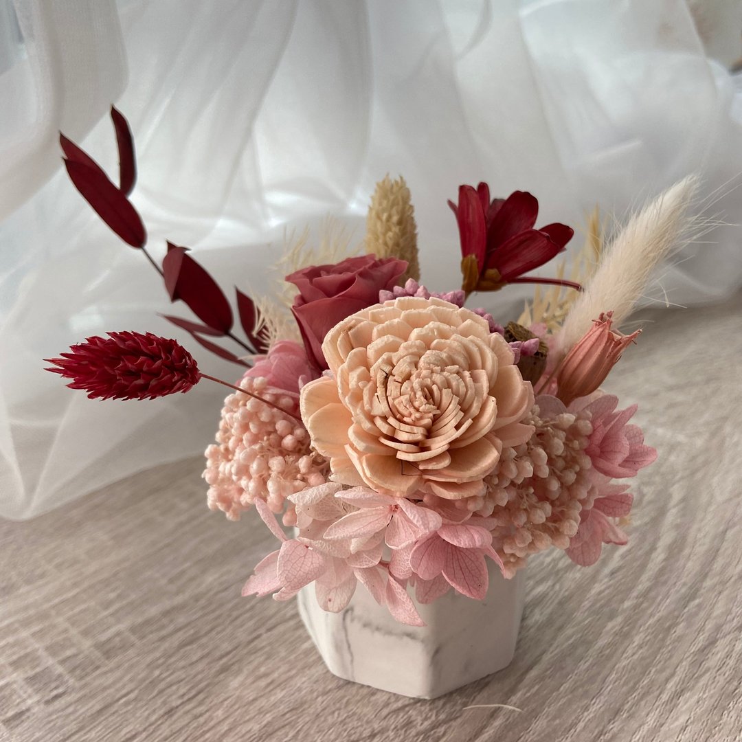 永生花扩香石小盆栽 母亲节礼物 手工制造 日本进口永生花 - 植栽/盆栽 - 植物．花 多色