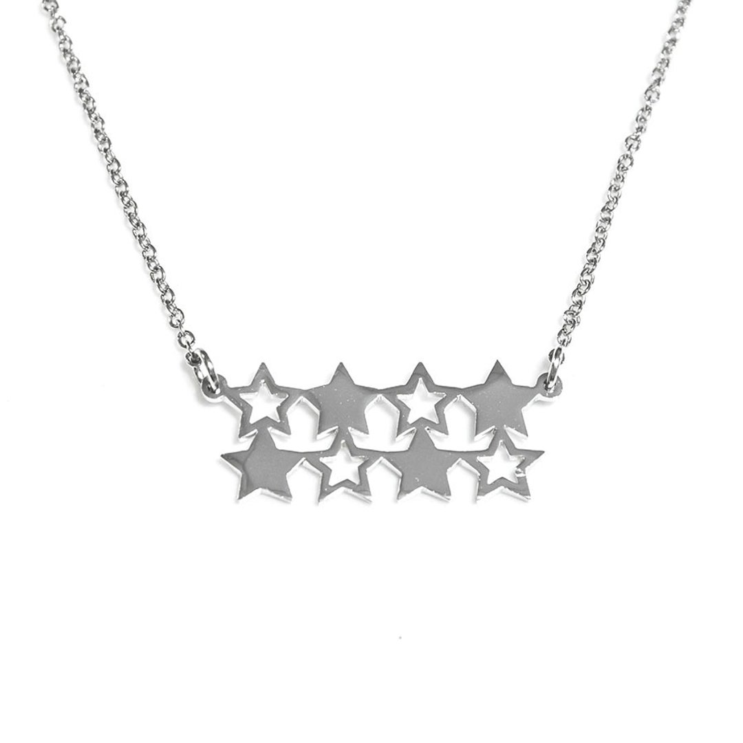 Small star in bar shape  pendant - 项链 - 其他金属 银色