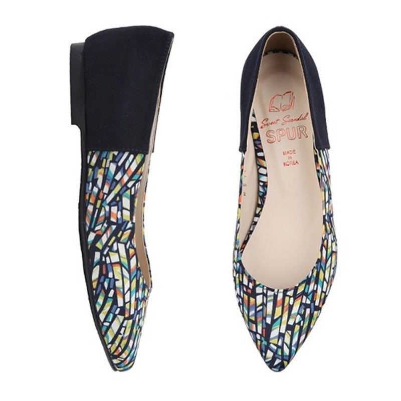 SPUR 七彩尖头平底鞋 HS7012 RAINBOW - 女款休闲鞋 - 其他材质 多色