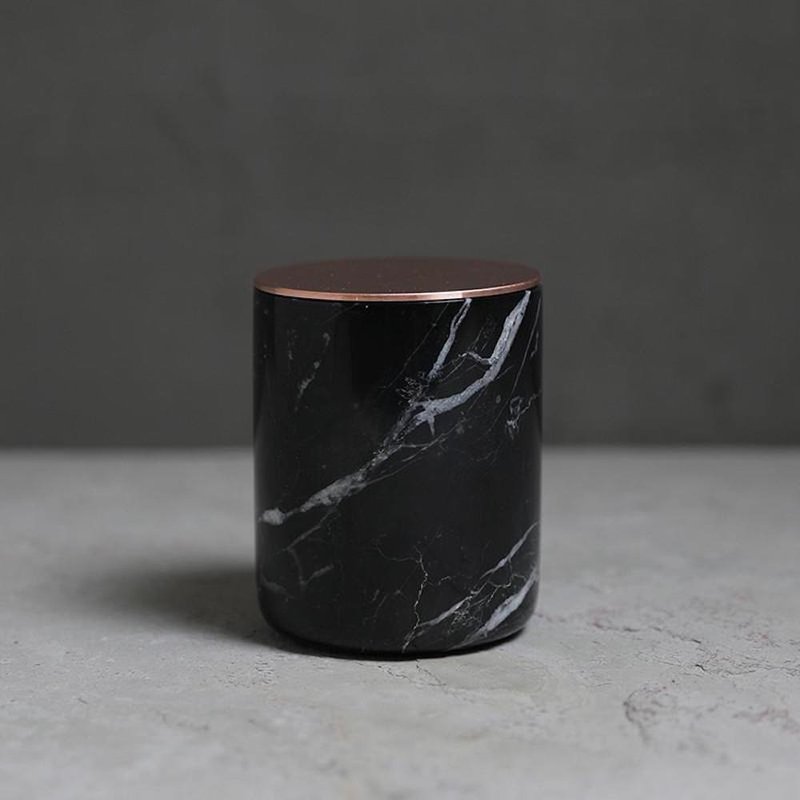 大理石 置物桶 B - 收纳用品 - 石头 黑色