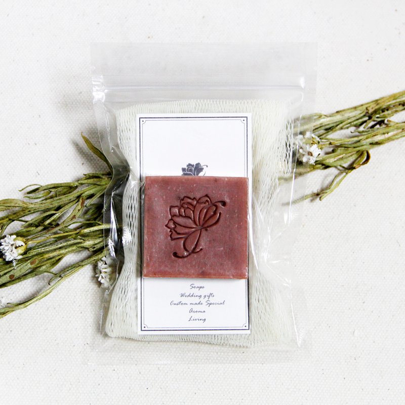 红茶桂花皂 28g + 起泡袋 - 沐浴用品 - 植物．花 红色