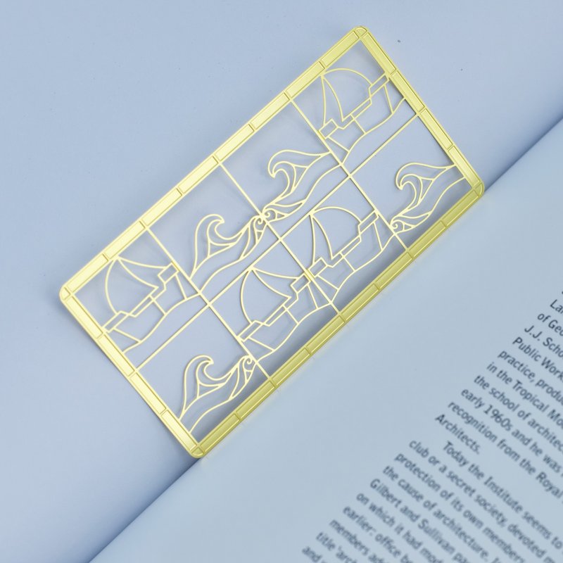 老屋窗花书签暨美工画板-一帆风顺 - 书签 - 铜/黄铜 金色
