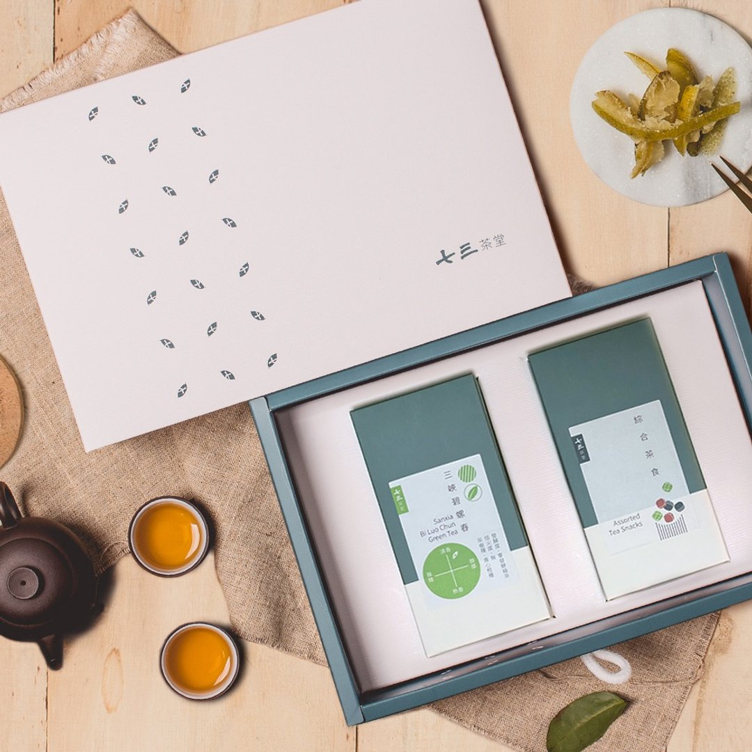 【送礼首选】食在好茶大礼盒 综合妙媞糖/茶食+台湾好茶 - 茶 - 纸 多色