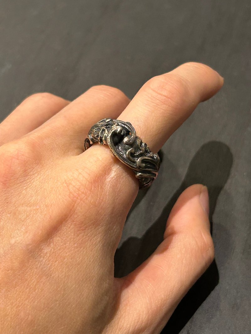 纯银生灭戒 骷髅残骸 骷颅 - 戒指 - 纯银 银色