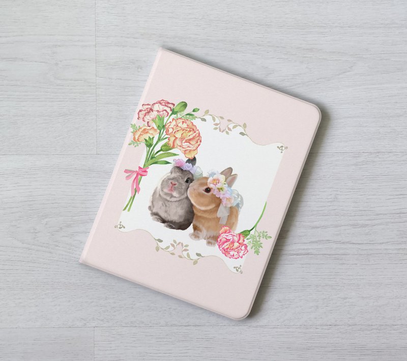 花环 兔子 iPad 保护套 壳 笔槽翻盖 11代 Air 7 mini 7 pro 13寸 - 平板/电脑保护壳 - 塑料 多色