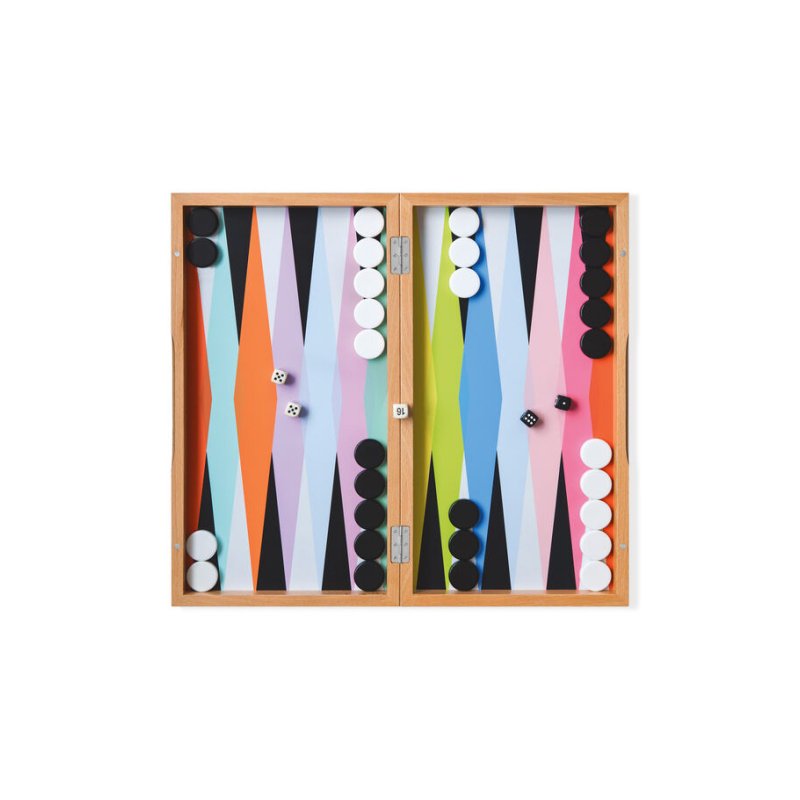 美国 MoMA 彩色西洋双陆棋套装 桌游木质游戏棋牌 儿童益智玩具 - 桌游/玩具 - 其他材质 多色