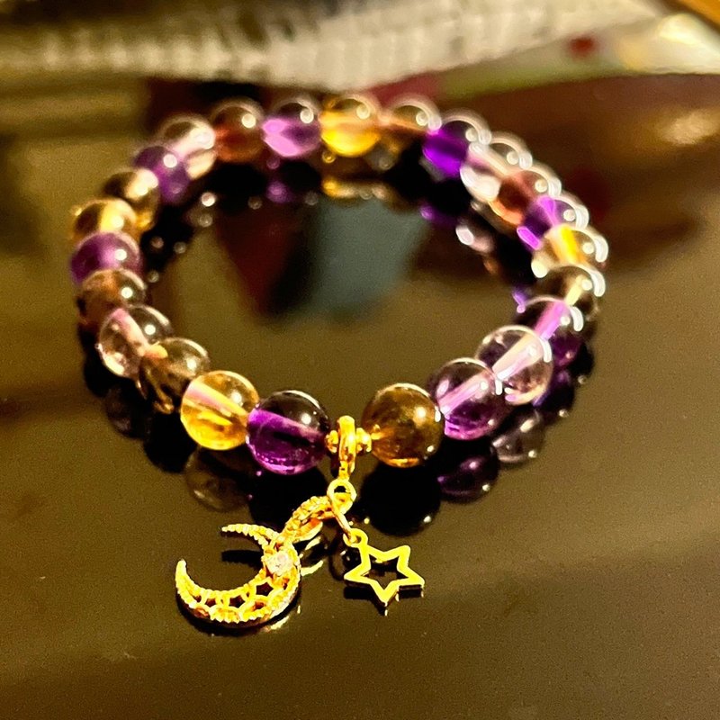【歪歪西水晶 送消磁木盒】星月极光 | 彩极光x星月 - 手链/手环 - 宝石 多色