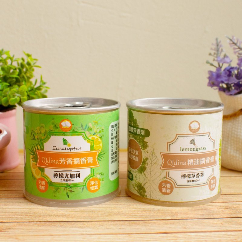 QIDINA 3入组 柠檬尤加利、柠檬草精油香氛香膏 - 香薰/精油/线香 - 其他材质 白色
