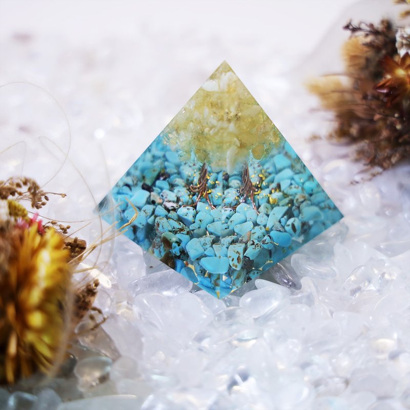 金字塔奥根塔Orgonite生命之树/脉轮/灵性/冥想/能量黄水晶绿松石 - 其他 - 树脂 