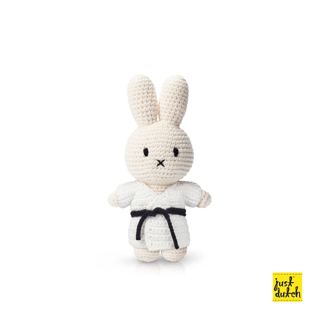 荷兰进口Miffy【柔道服系列】Just Dutch授权正版手工纯棉钩针 - 玩偶/公仔 - 棉 白色