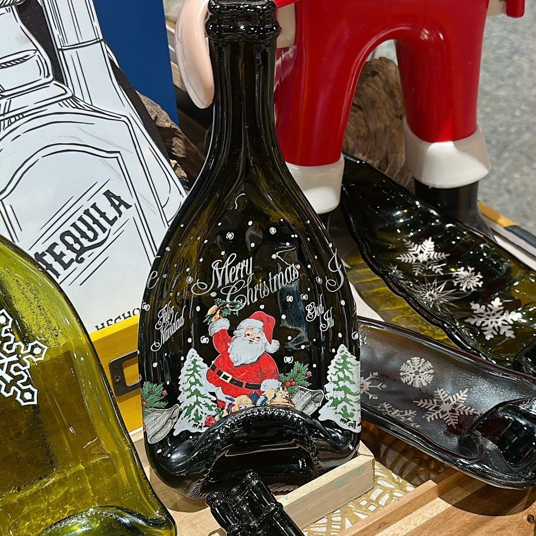 圣诞限量 收藏款 圣诞老人气泡酒酒瓶盛盘 - 收纳用品 - 玻璃 