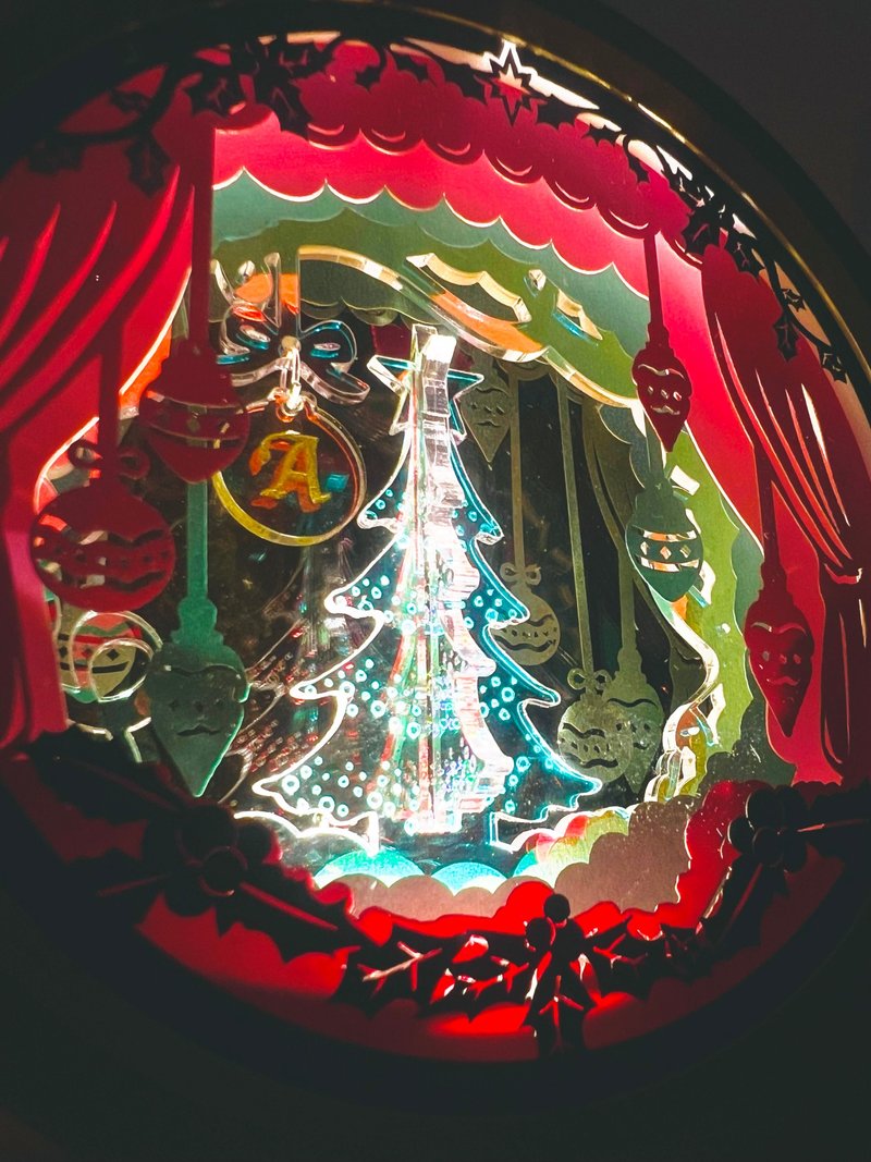 光影故事 纸雕圣诞树挂饰小夜灯 定制化圣诞礼物 圣诞礼盒 自订名 - 灯具/灯饰 - 纸 金色