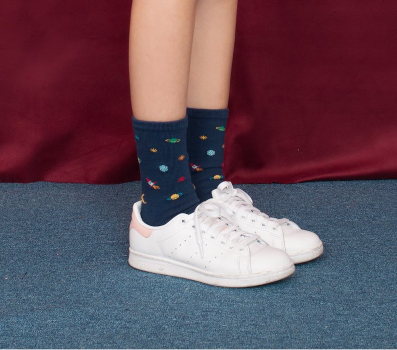 Universe Pattern Socks 宇宙图腾袜 - 袜子 - 棉．麻 蓝色