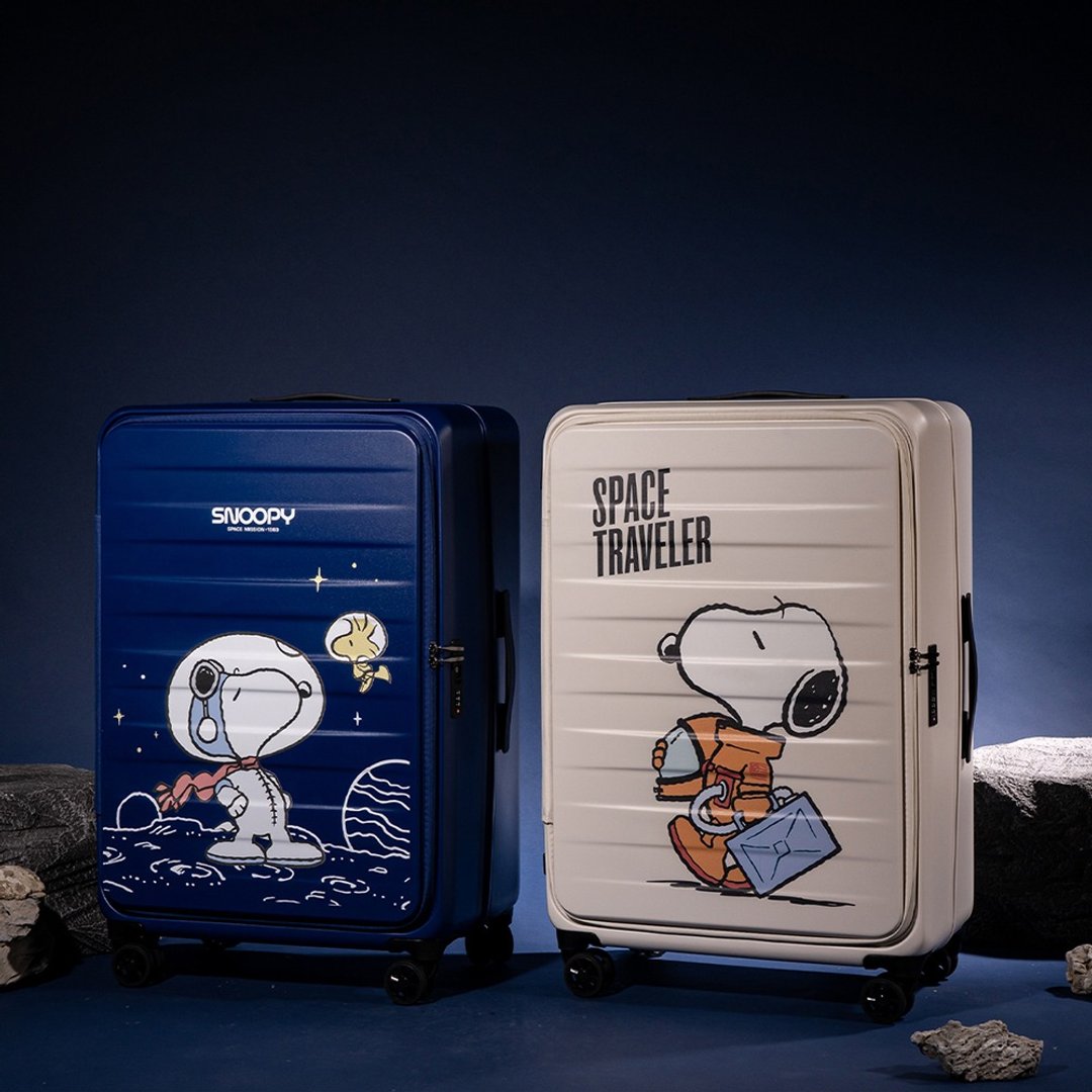 【Snoopy 史努比】太空人28寸前开上掀式行李箱 旅行箱 拉杆箱 - 行李箱/行李箱保护套 - 塑料 蓝色