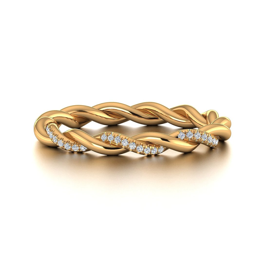 【PurpleMay Jewellery】纯18K金麻花辫红宝石戒指 婚戒订制 R015 - 戒指 - 宝石 红色