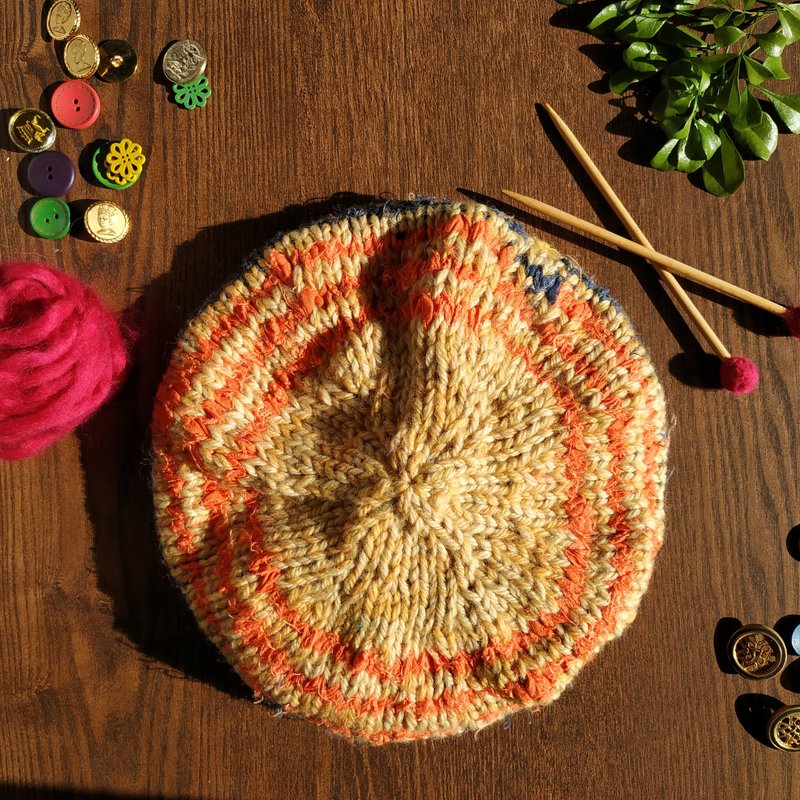 羊毛手工贝蕾帽画家帽-莫斯科日出 - 帽子 - 羊毛 