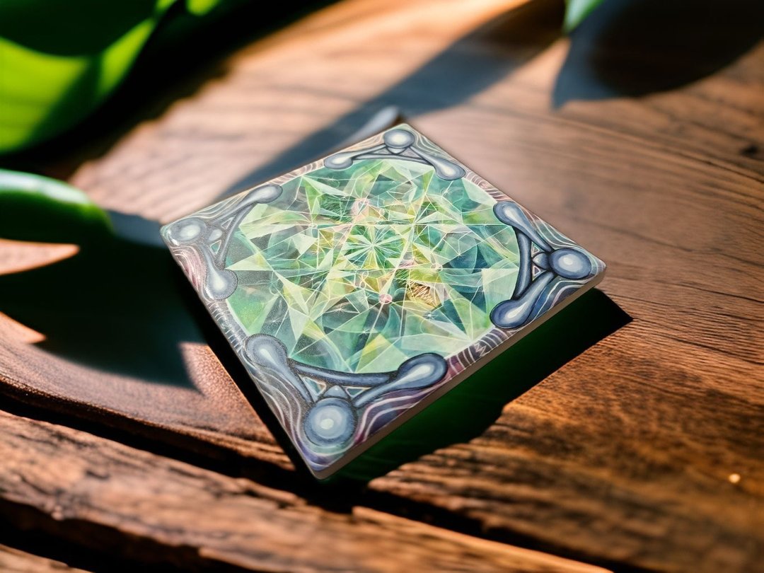 | 艺术家。晶晶 | 吸水陶瓷杯垫 / 改变。光曼陀罗系列 - 杯垫 - 陶 多色