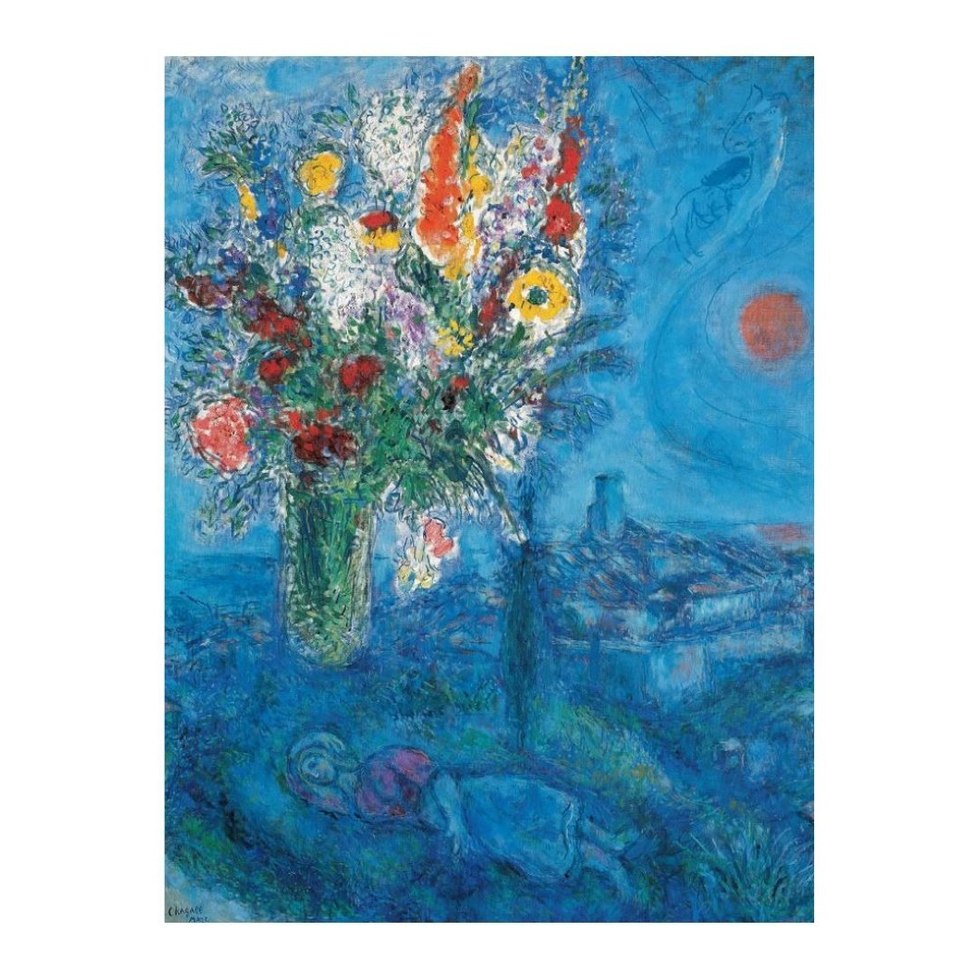 【艺术挂画】Marc Chagall | Schlafende mit Blumen - 海报/装饰画/版画 - 纸 