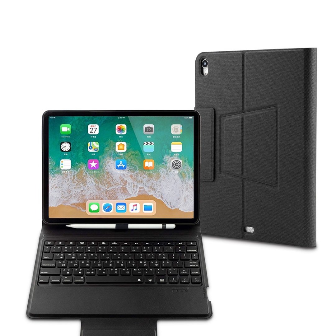 F13 iPad保护套键盘 笔插皮套版 10.2寸通用款 适用iPad 9/2021版 - 平板/电脑保护壳 - 人造皮革 黑色