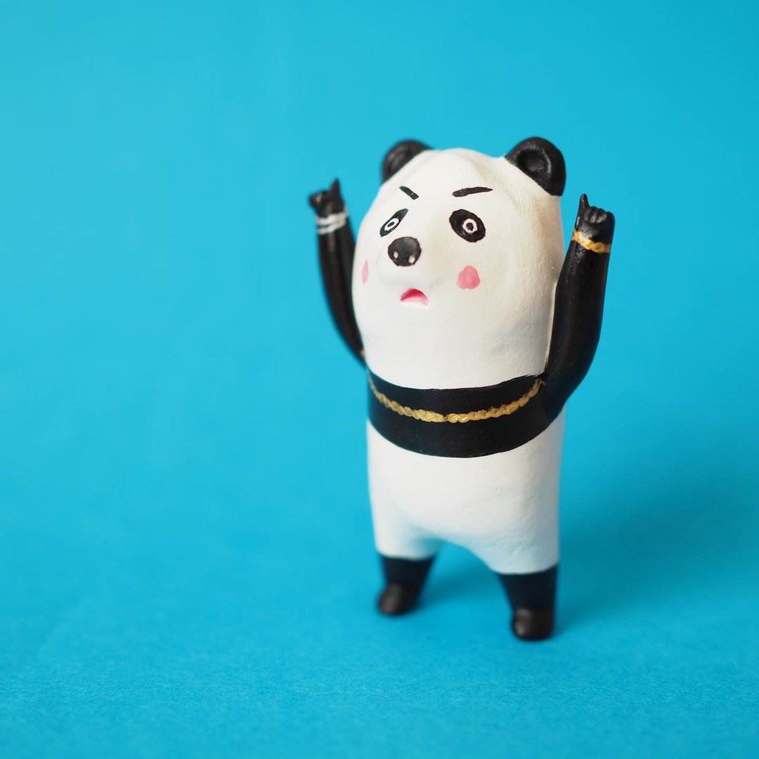 Dominating panda - 玩偶/公仔 - 粘土 白色
