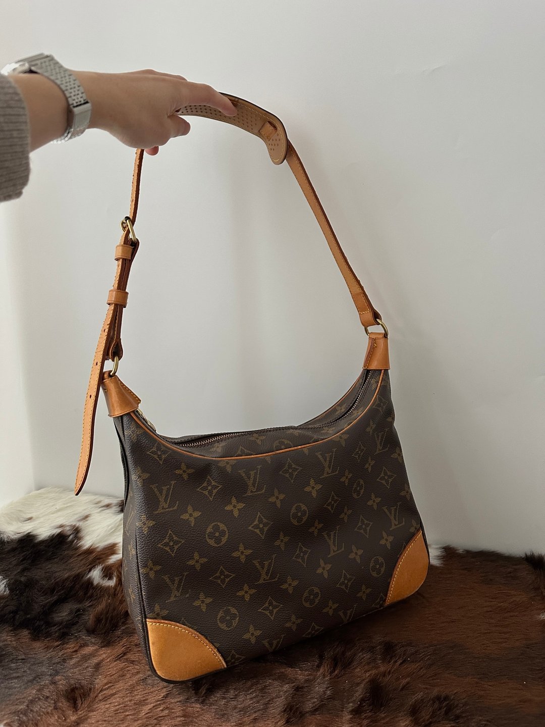 中古包 Louis Vuitton 路易威登 Monogram Boulogne30 啡色肩背包 - 手提包/手提袋 - 其他材质 咖啡色