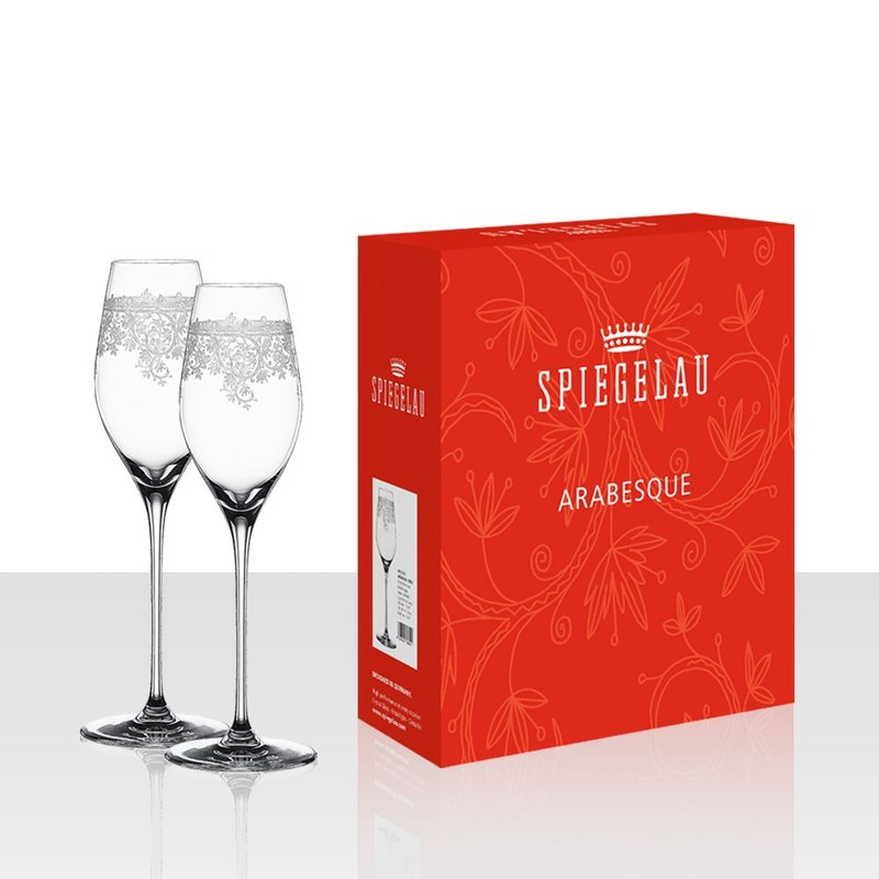 【Spiegelau】 Arabesque雕花香槟杯300ml-2入组 - 酒杯/酒器 - 玻璃 