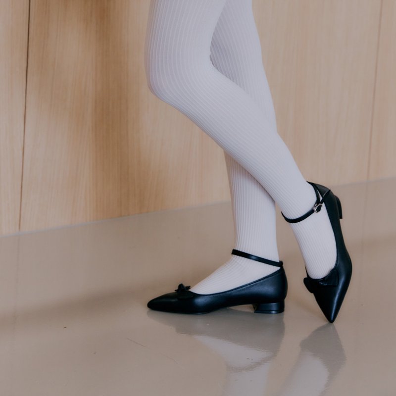 腰带缎带肩带平黑 - 其他女款皮鞋 - 真皮 黑色