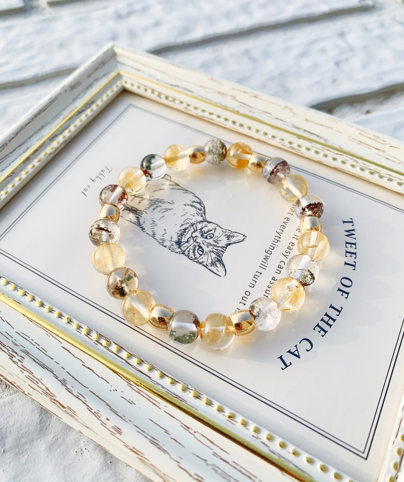 手作设计款能量水晶手链 绿幽灵/天然无烧黄水晶 - 手链/手环 - 水晶 