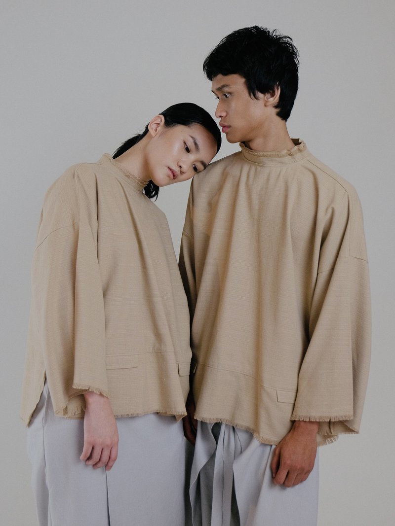 THE LOOSE TOP (BROWN) - 女装上衣 - 棉．麻 咖啡色