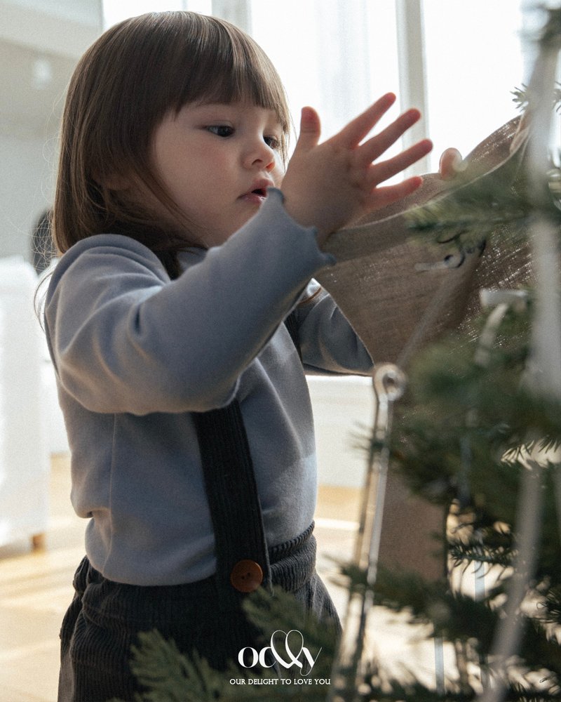 灯芯绒背带裤_炭灰色 - 童装裤 - 棉．麻 黑色