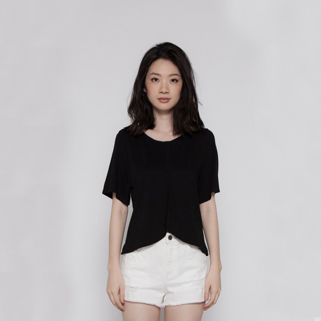 率性自在宽领上衣 Laid-back Rounded neck Tee - 女装上衣 - 棉 多色