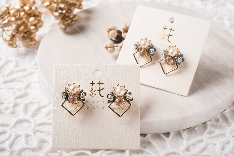 蓝色多瑙河 - 定制化 秋冬 贴耳/耳针/耳夹 - 耳环/耳夹 - 珐琅 