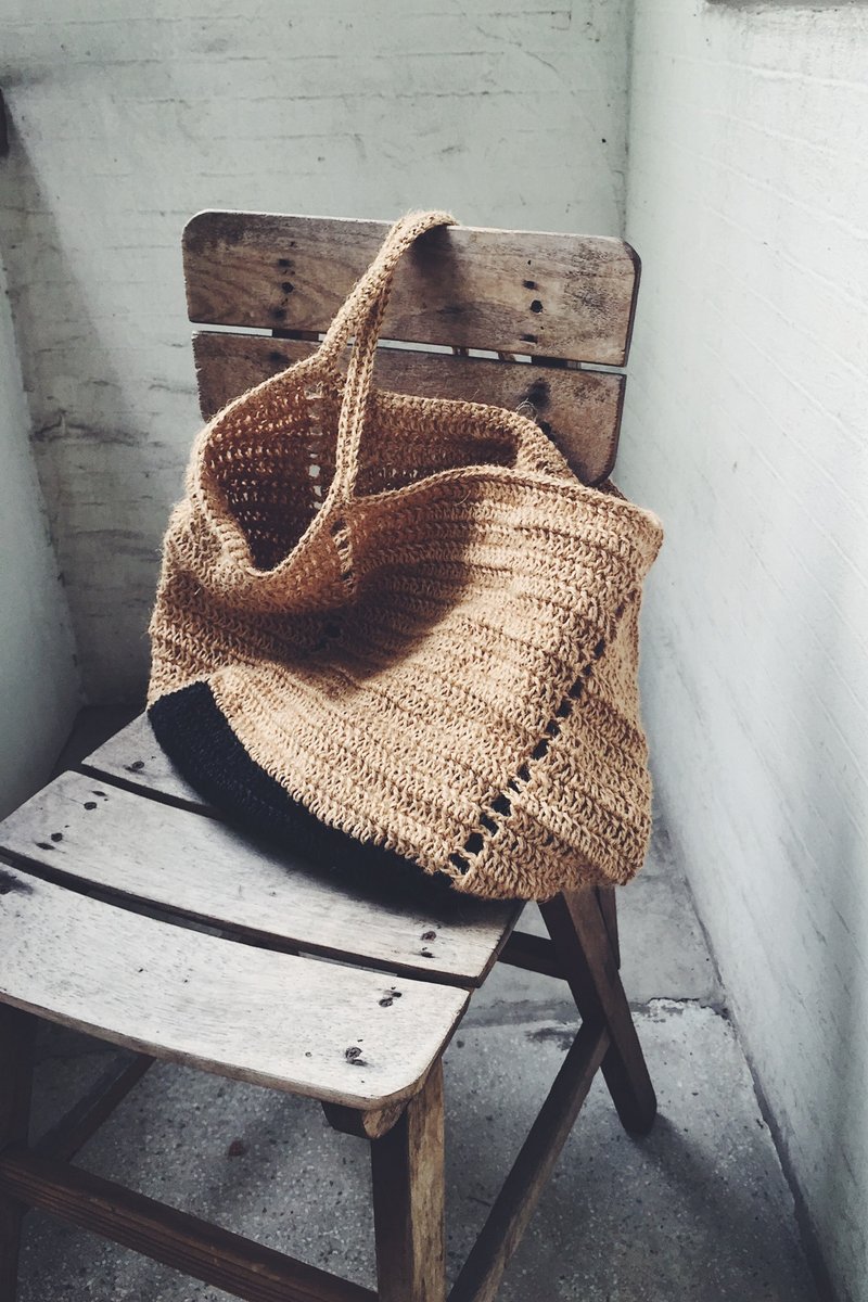 手作材料包 色块麻纤编织包 新手OK - 编织/刺绣/羊毛毡/裁缝 - 棉．麻 