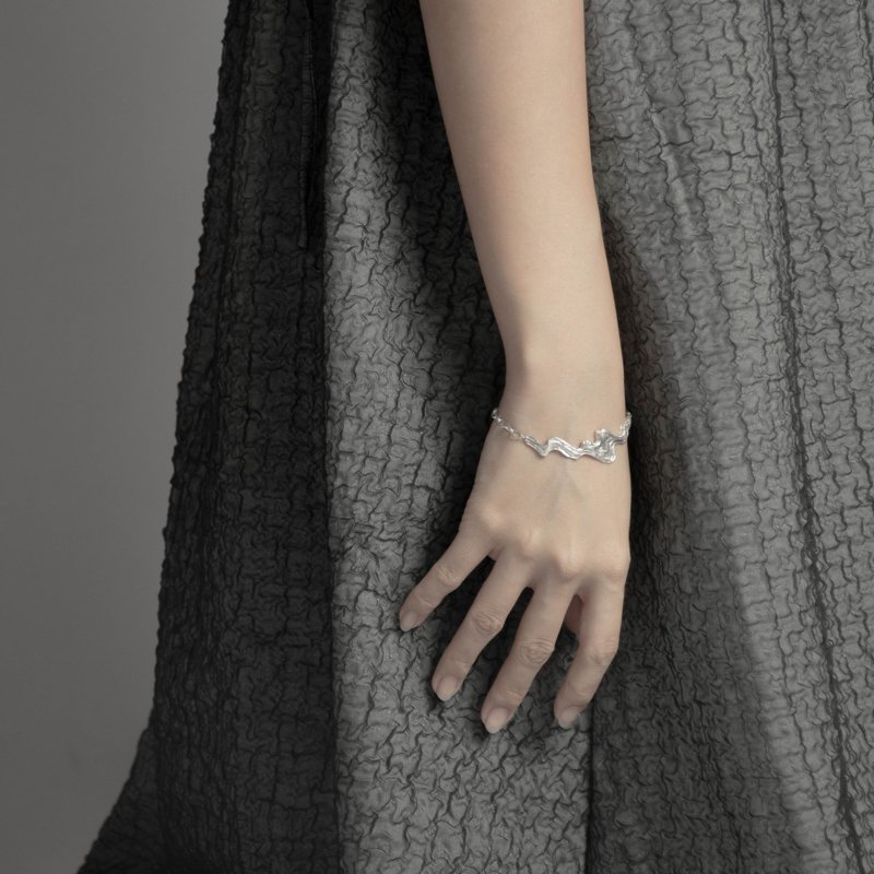 浪 Waves  I 【涛】手链 - 纯银 - 手链/手环 - 纯银 银色