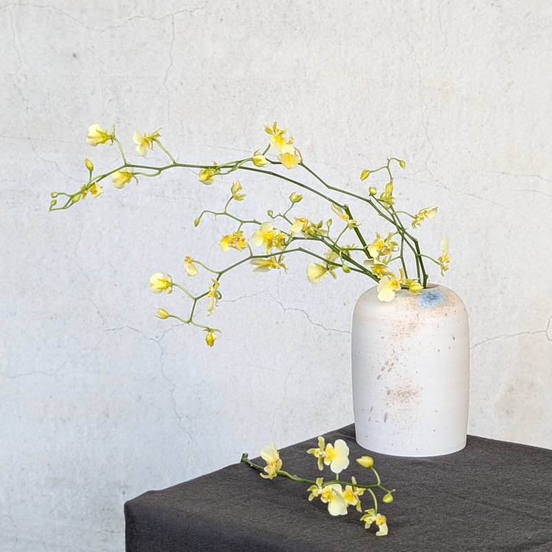 涛痕 圆筒花器 花瓶 摆饰 - 花瓶/陶器 - 陶 白色