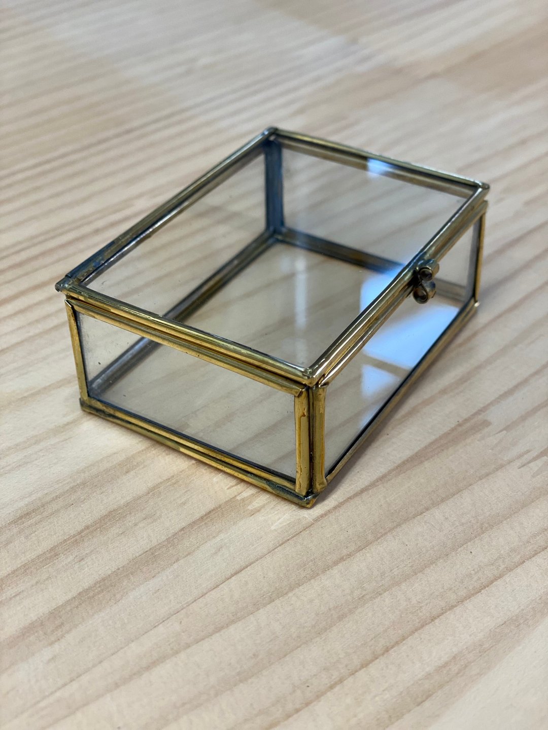 Glass box case rectangular (large size) - 收纳用品 - 玻璃 金色