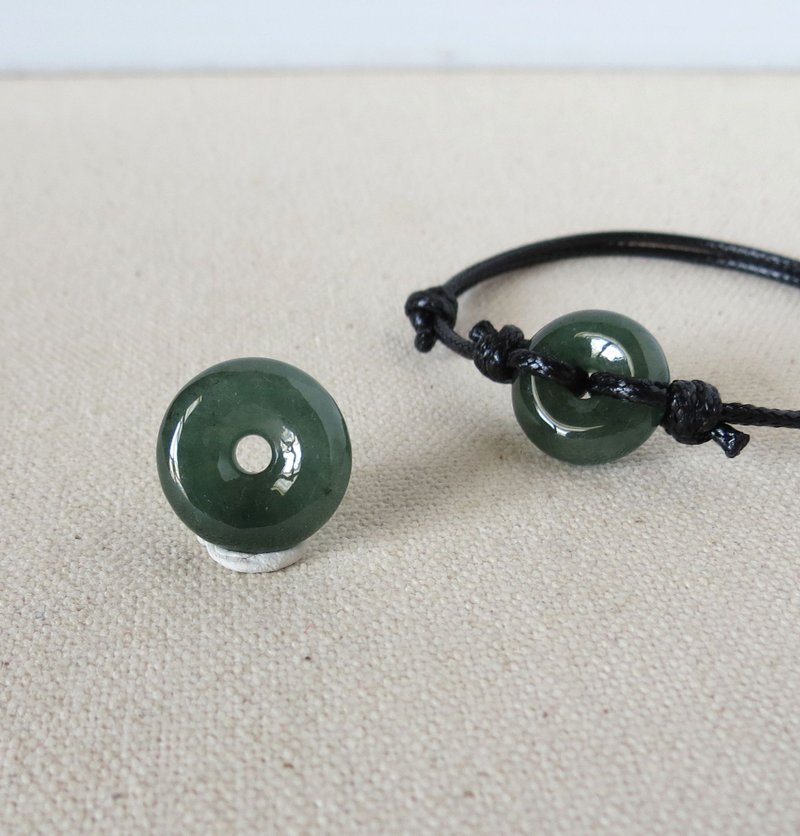 本命年【平安·如意】平安扣翡翠韩国蜡线手链*BJ01*招财、防小人 - 手链/手环 - 宝石 绿色