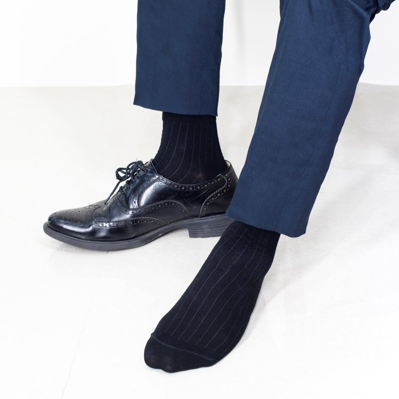 ZILA 抑菌消臭薄宽口男袜 (3色) - 绅士袜 - 棉．麻 白色