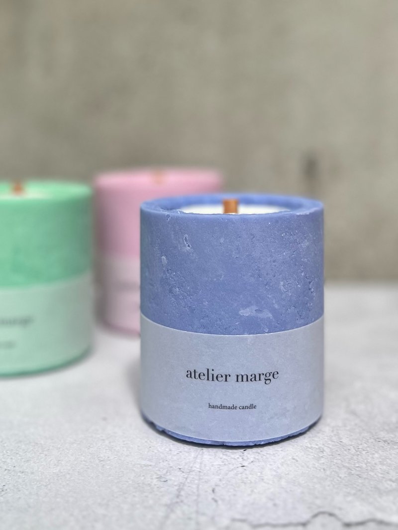 香薰蜡烛 花岗岩 薰衣草 - 蜡烛/烛台 - 蜡 蓝色