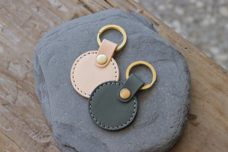 (两入优惠组合)皮革钥匙圈|圆形|可加购雷射刻字 - 钥匙链/钥匙包 - 真皮 多色