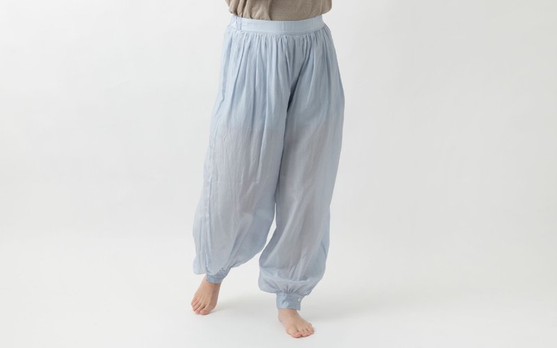 enrica pants094 pansy-bleu - 女装长裤 - 棉．麻 蓝色