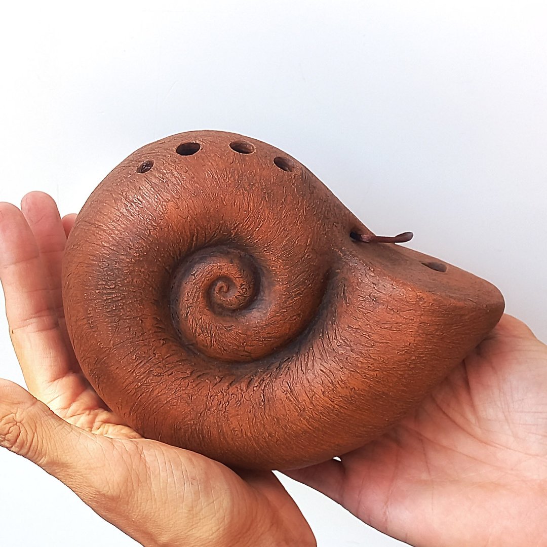 Ocarina  Ancient nautilus shell  pentatonic low sound - 吉他/乐器 - 粘土 