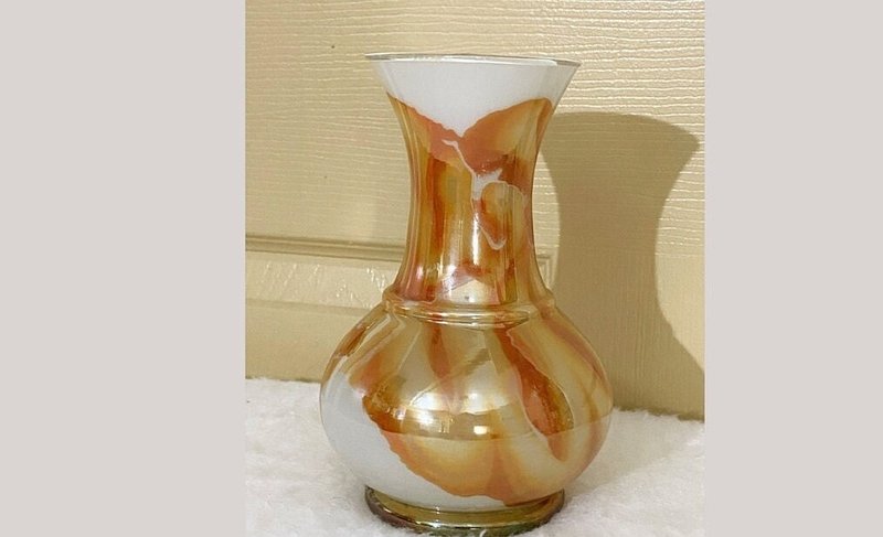 手工玻璃花瓶装饰橙色玫瑰 - 其他 - 其他材质 