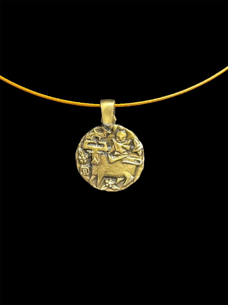 鸟鸣花放坠饰 - 项链 - 铜/黄铜 金色