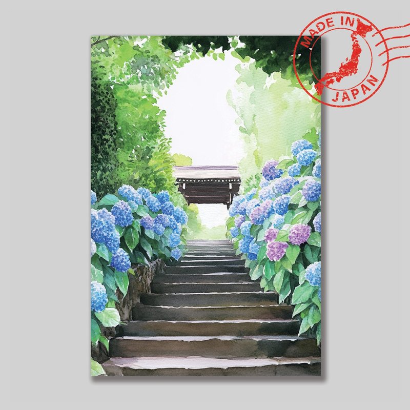 日本风景明信片・明月院、鎌倉・日本制造・送礼、书写、装饰 - 卡片/明信片 - 纸 