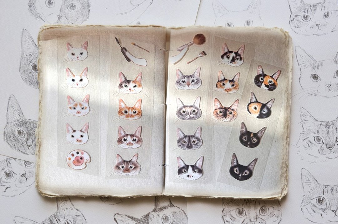 割型PET-猫脸调色板 - 纸胶带 - 塑料 